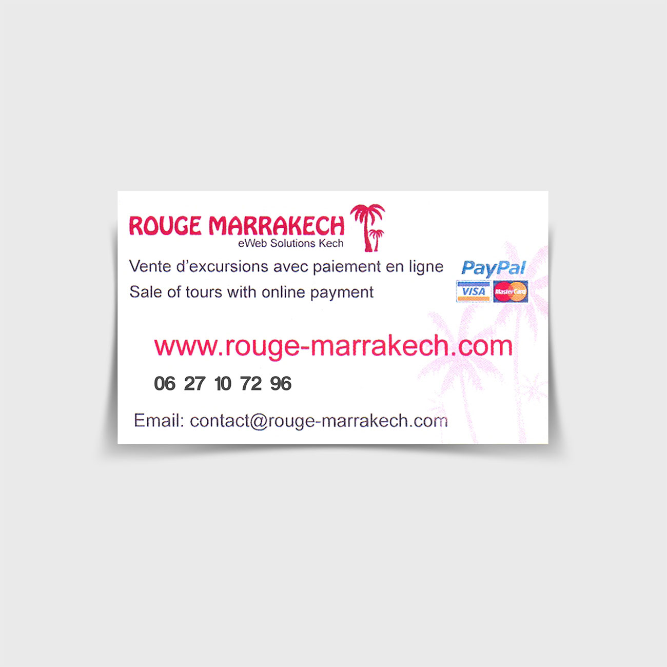 Rouge Marrakech carte visite